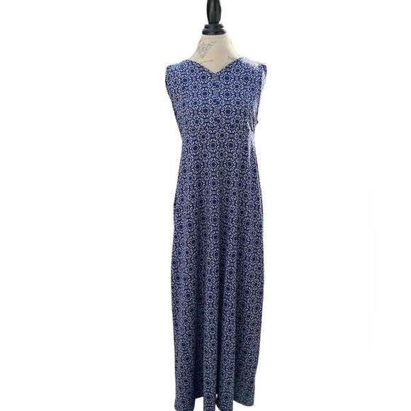 Market & Spruce Dresses & Skirts - Market & Spruce Women’s Maxi Dress Geometric Blue White Size XL NWT